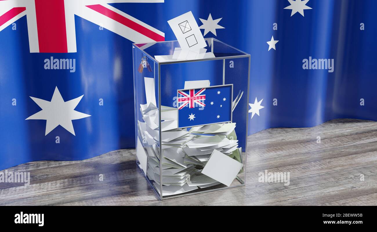 Australia - urna - voto, concetto elettorale - illustrazione 3D Foto Stock