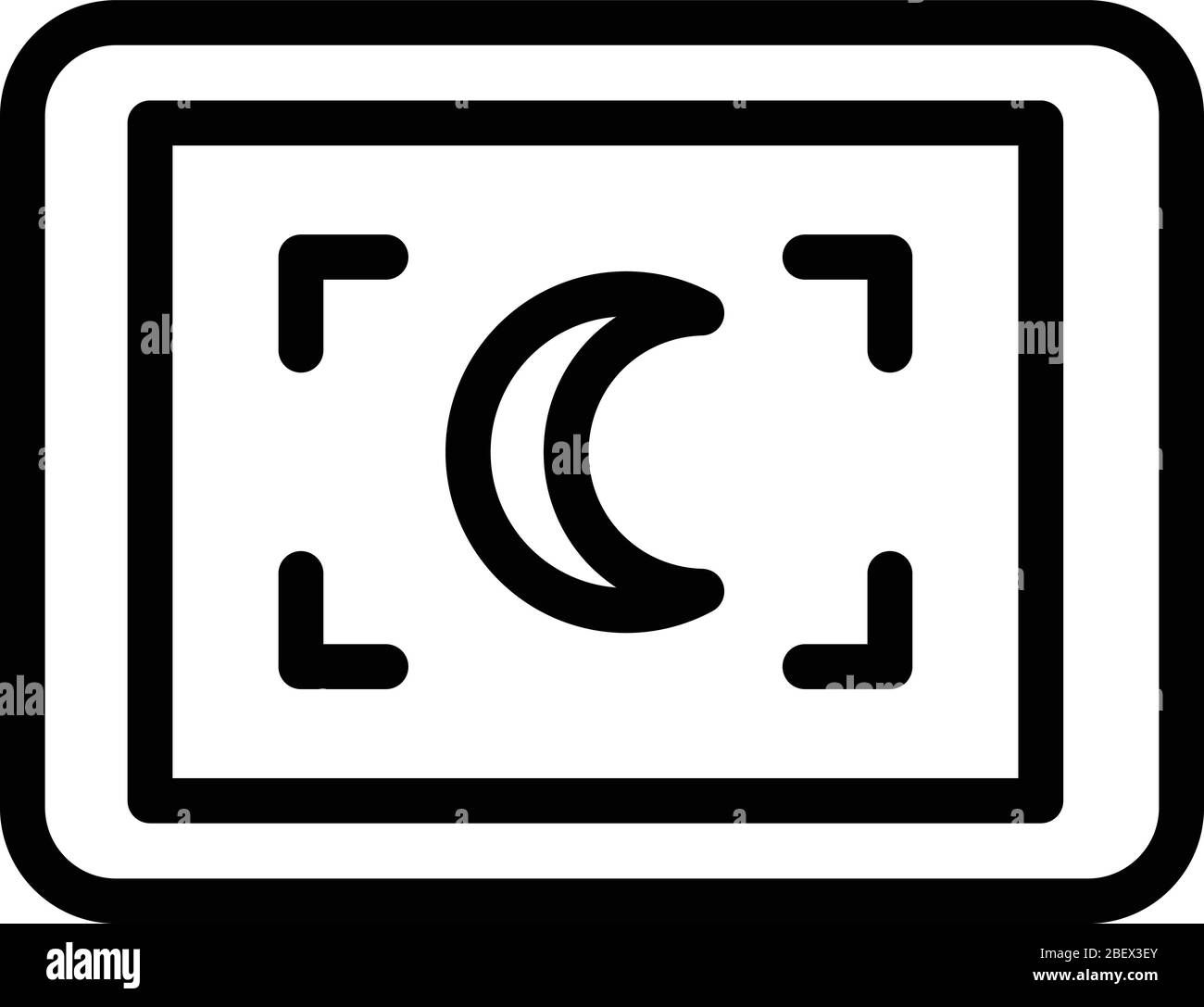 Icona della modalità notturna di registrazione, stile contorno Illustrazione Vettoriale