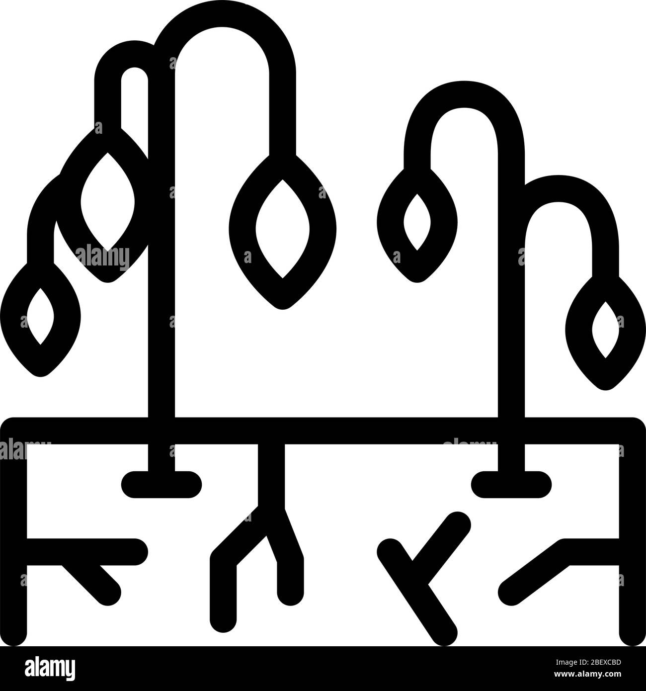 suolo asciutto per piante icona vettore contorno illustrazione Illustrazione Vettoriale
