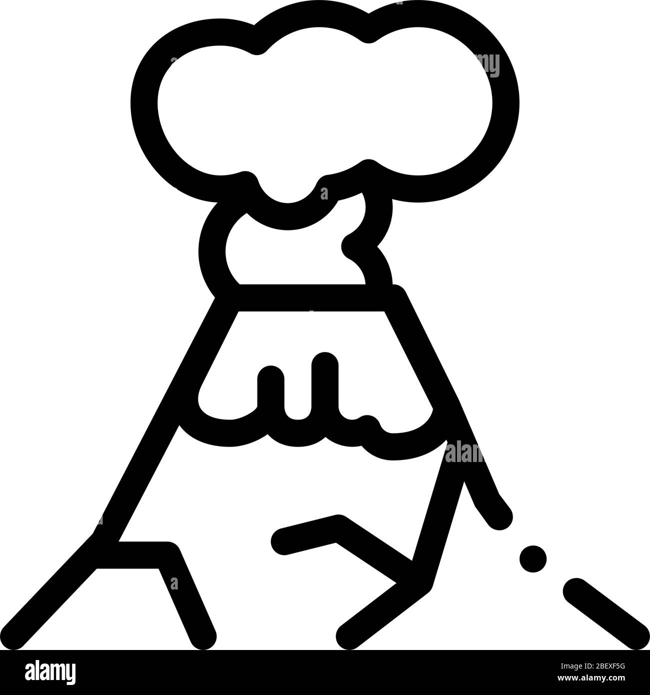 illustrazione del profilo vettoriale dell'icona dell'eruzione Illustrazione Vettoriale