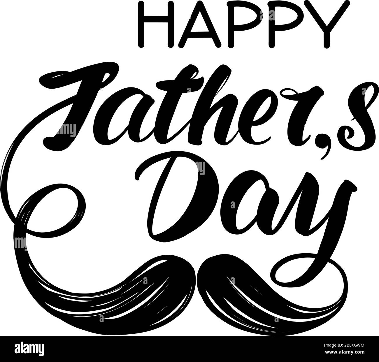 Padri giorno, festa di famiglia, testo calligrafico, emblema di segno, disegnati a mano illustrazione vettoriale schizzo Illustrazione Vettoriale