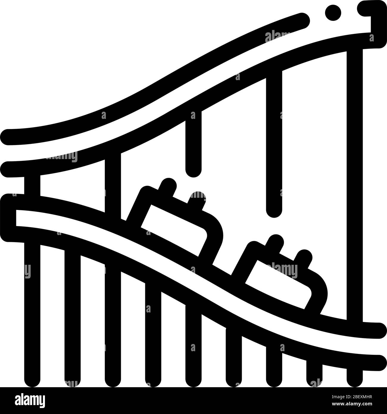 illustrazione del profilo vettoriale dell'icona roller coaster ride Illustrazione Vettoriale