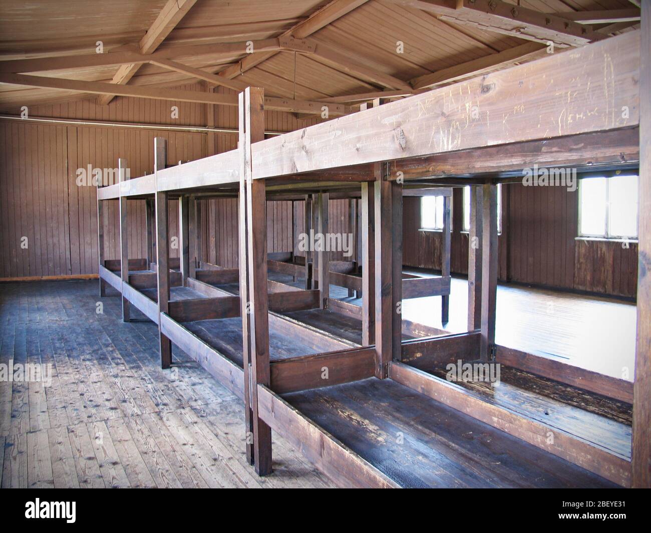 Campo di concentramento di Mauthausen dove sono stati imprigionati migliaia di prigionieri ebrei e oppositori politici del regime nazista. Austria Foto Stock