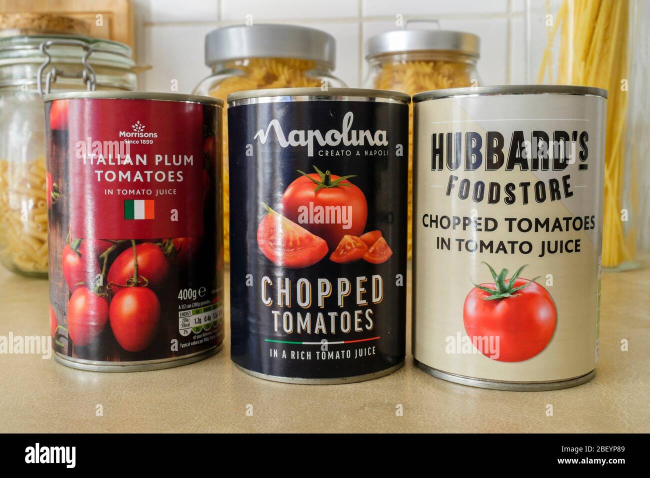Pomodori in scatola, Regno Unito Foto Stock