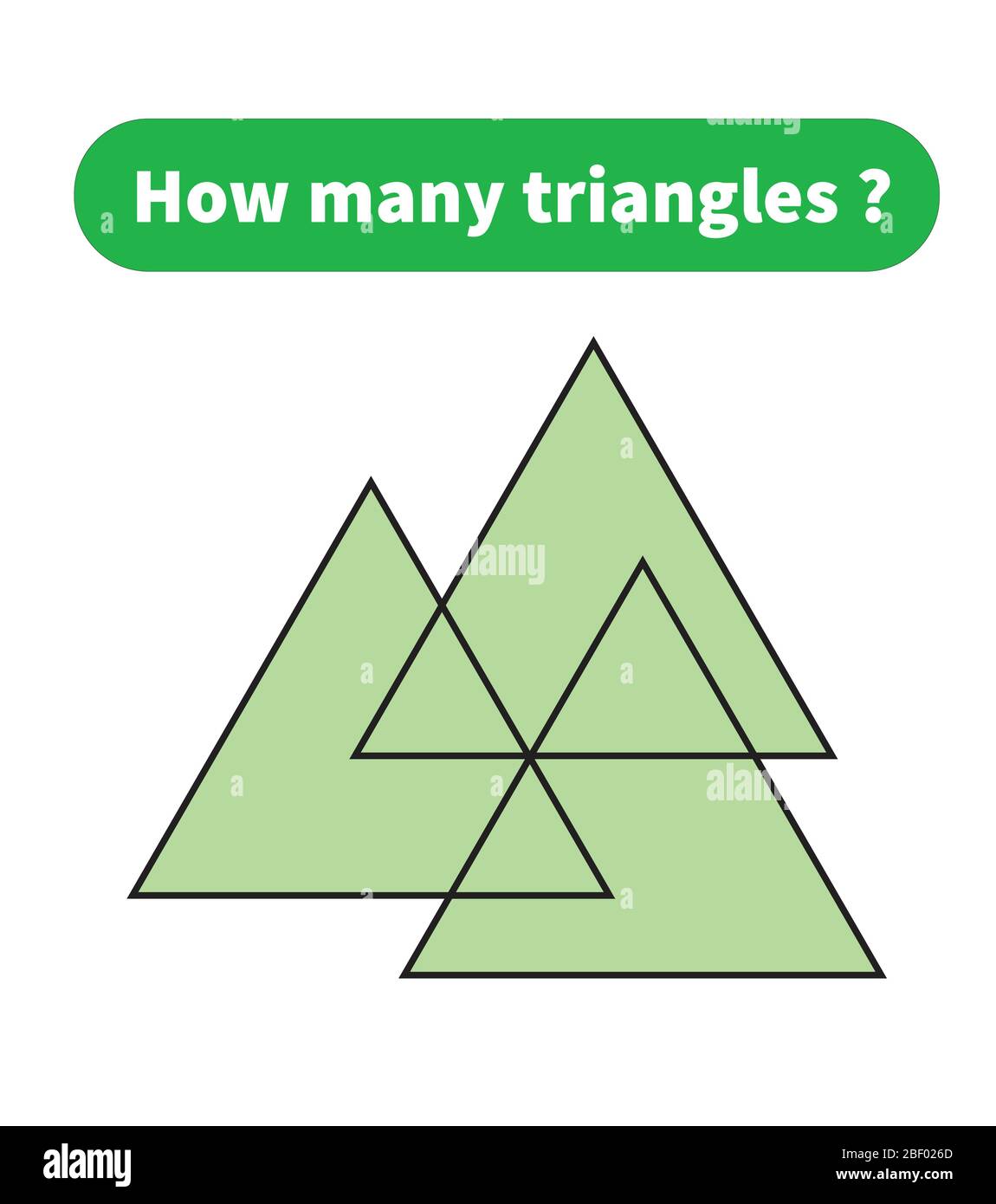 Quanti triangoli? puzzle matematico. Illustrazione Vettoriale