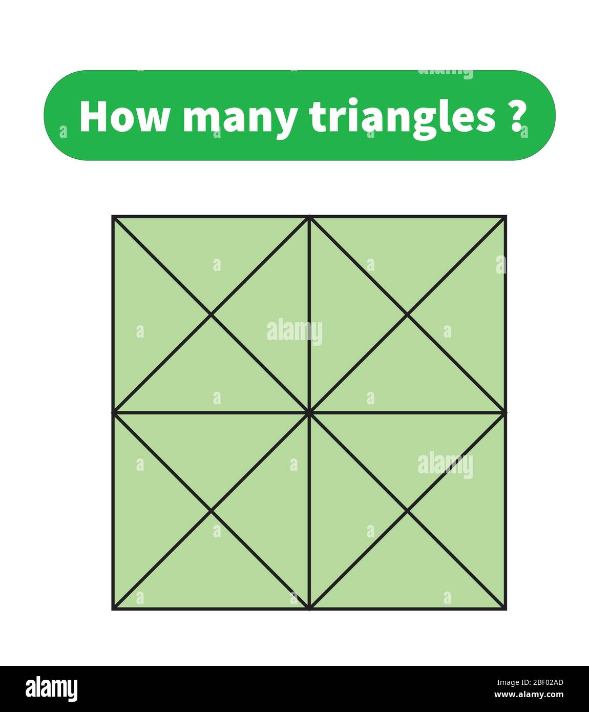Quanti triangoli? puzzle matematico. Illustrazione Vettoriale
