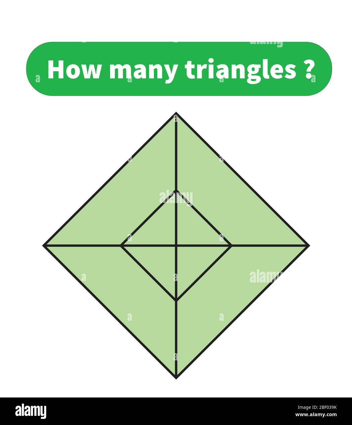 Quanti triangoli? puzzle matematico. Illustrazione Vettoriale