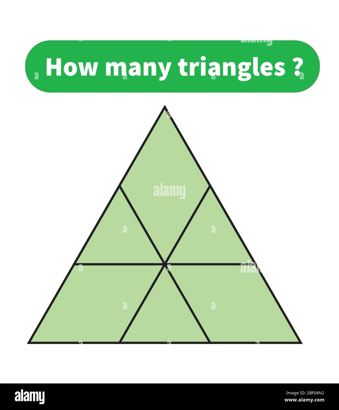 Quanti triangoli? puzzle matematico. Illustrazione Vettoriale