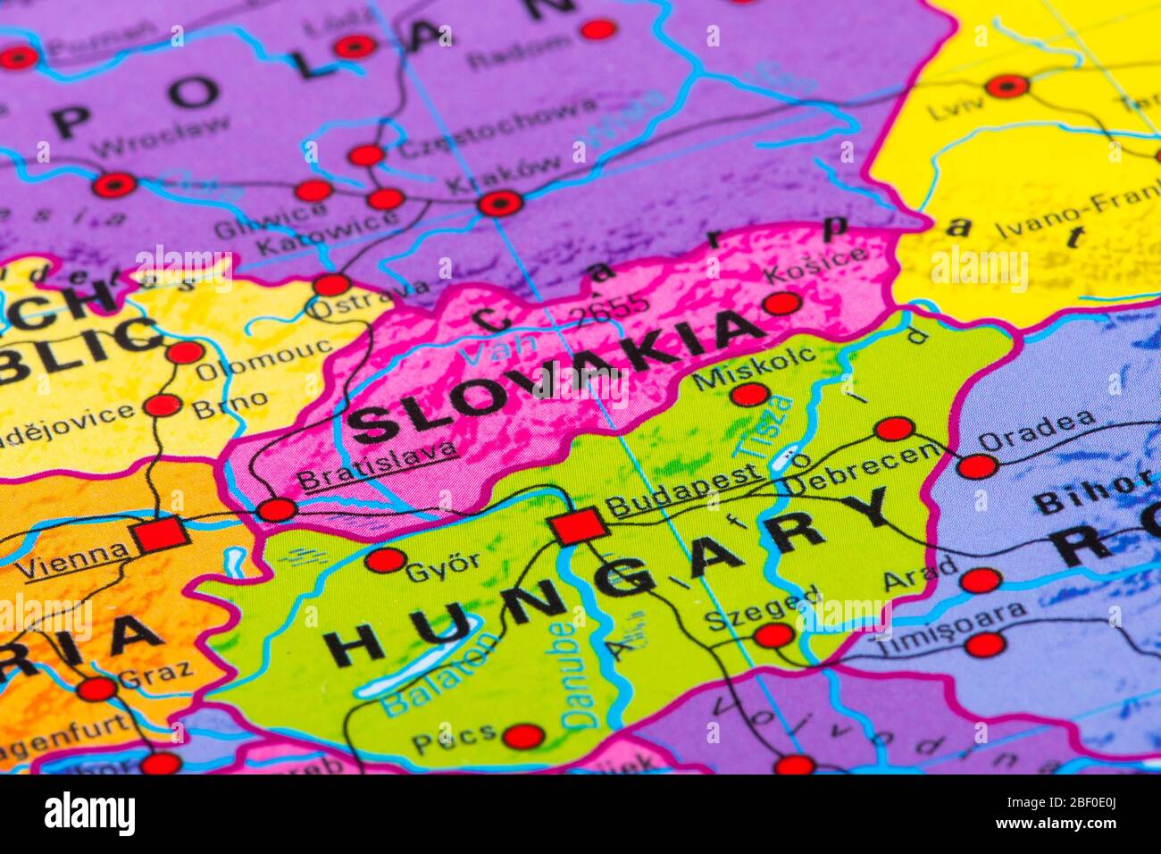 Europa, mappa della Slovacchia Foto Stock