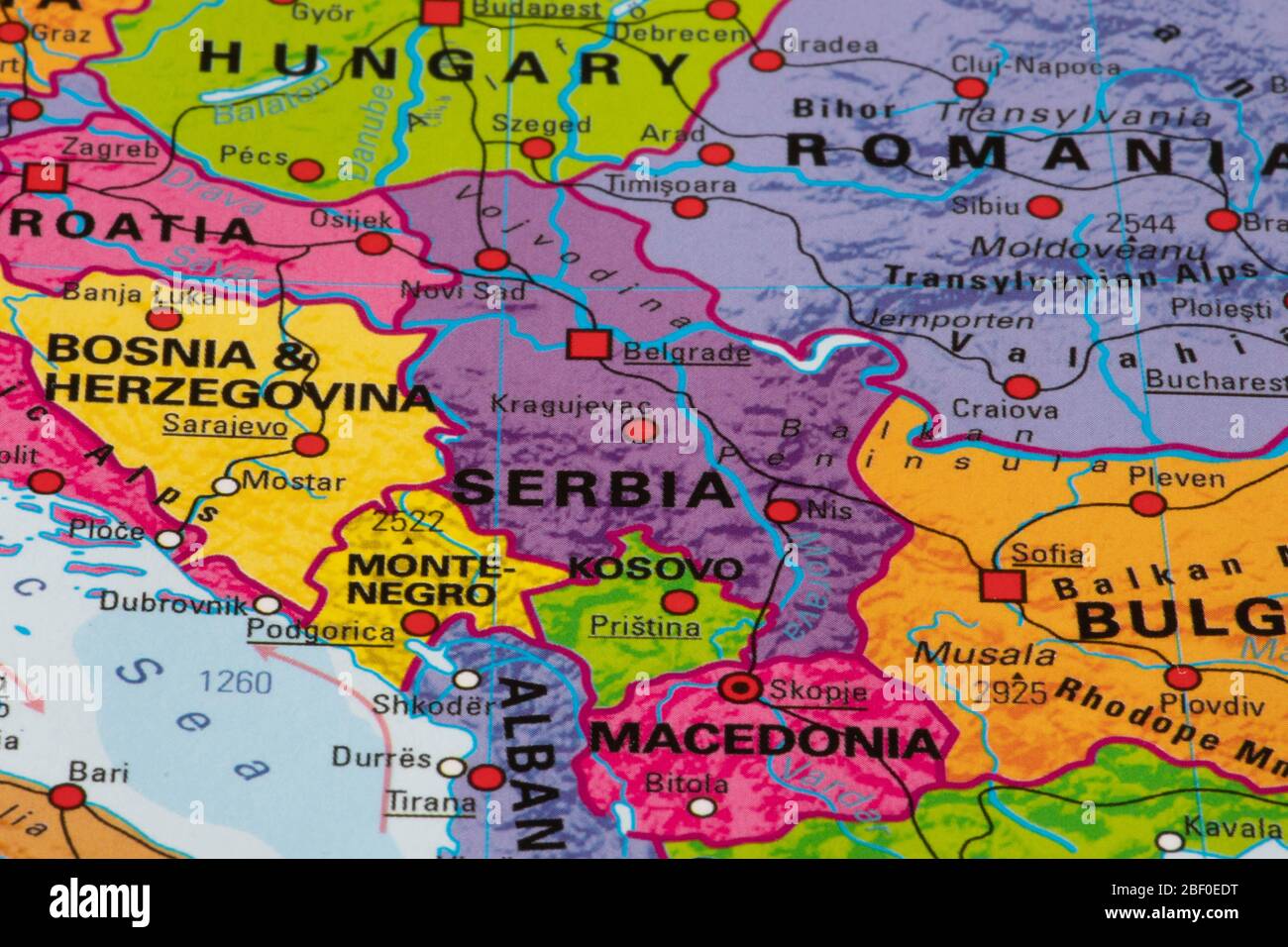 Europa, mappa della Serbia Foto stock - Alamy