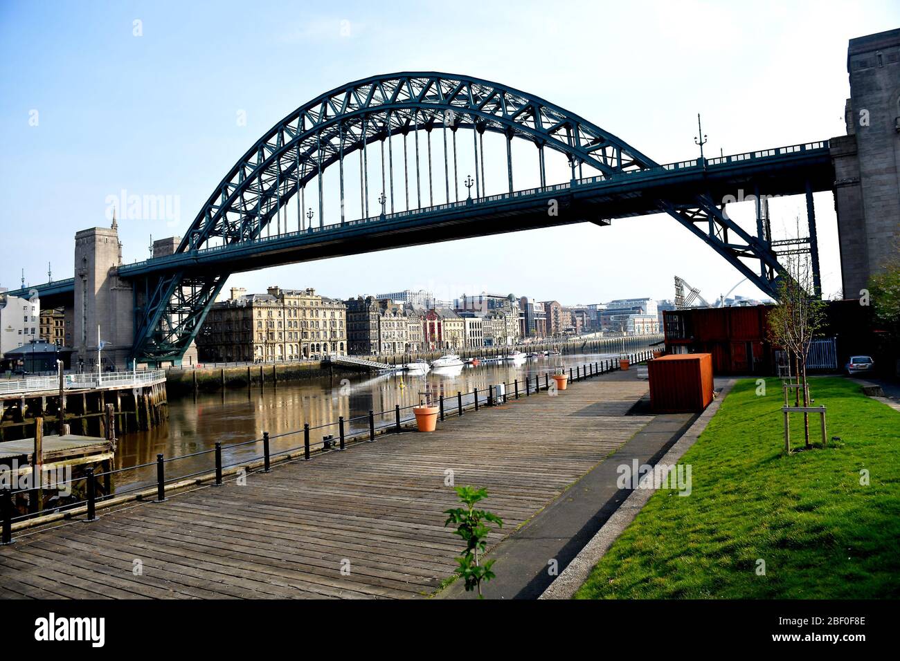 Newcastle Upon Tyne, in Covid 19 lockdown 2020, pandemia britannica Foto Stock