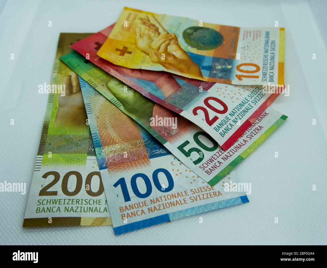 Moneta e valuta svizzera della svizzera. Franchi svizzeri. Denaro in Svizzera Foto Stock