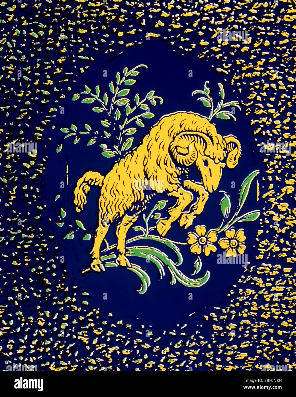 ANNI '60 ARIETE IL RAM VOLANTE PRIMO SEGNO DELL'ELEMENTO ZODIACALE DI FUOCO GOVERNATO DA MARTE PIÙ BRILLANTE STELLA HAMAL - KA3075 PHT001 HARS RAPPRESENTAZIONE Foto Stock