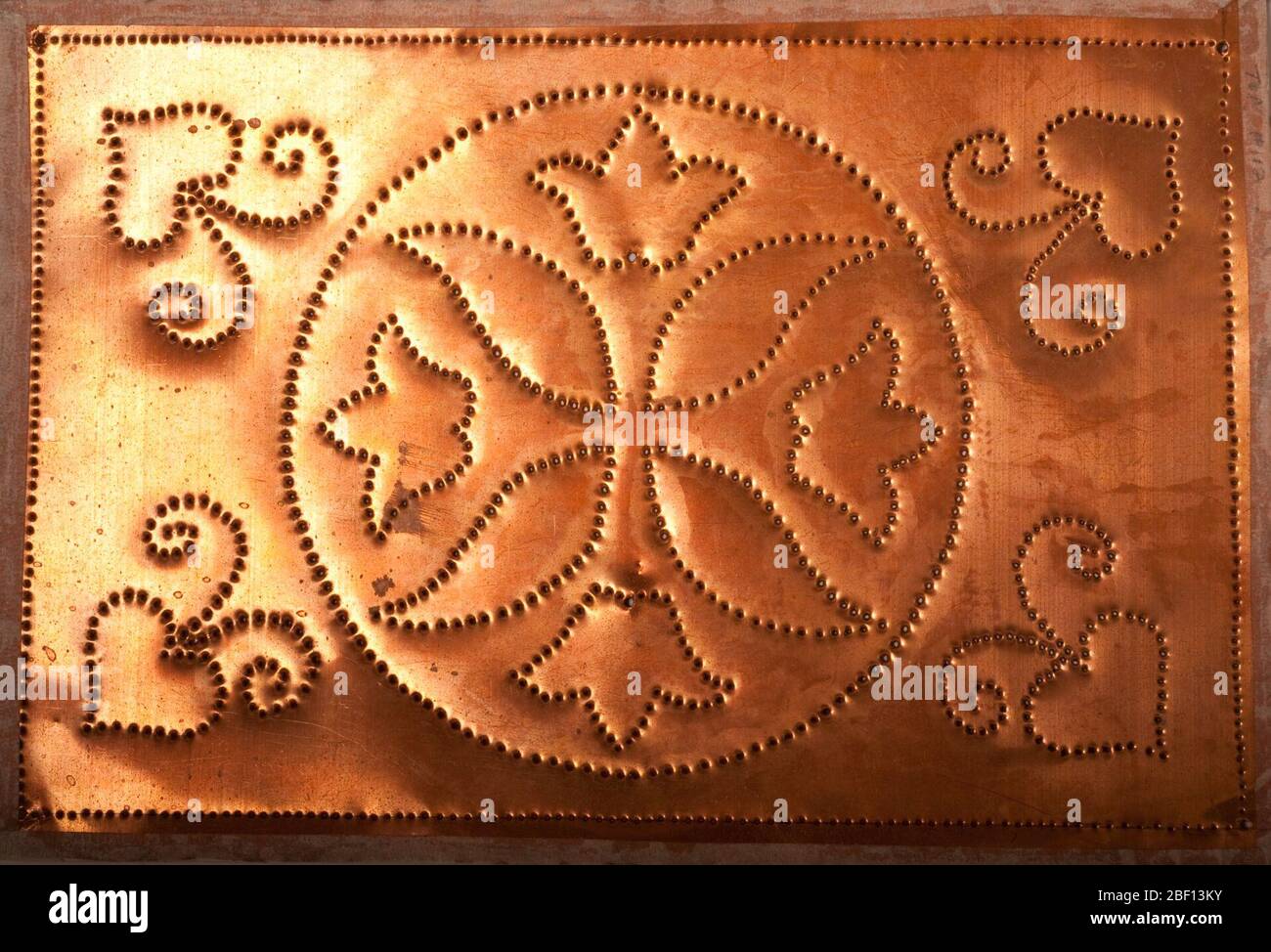 Design punzone in rame. Foto Stock