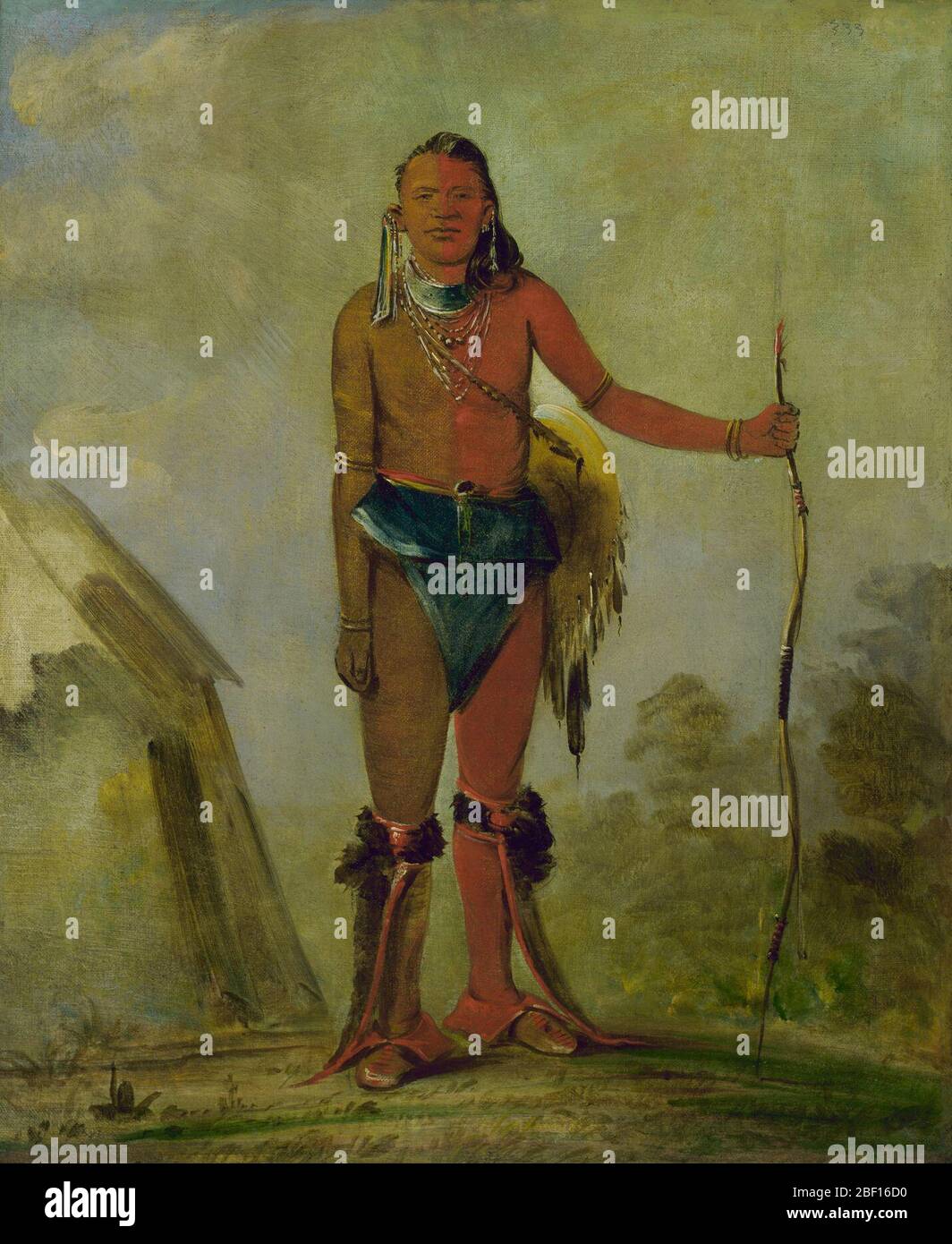 Aihnowa il fuoco un uomo di medicina della volpe. Ho visitato quarantotto diverse tribù, la maggior parte delle quali ho trovato lingue diverse, e che contengono in tutte le 400,000 anime. Ho portato a casa sicuro, e in buon ordine, 310 ritratti in olio, tutti dipinti nel loro abito nativo, e nei loro propri wigwams.. Foto Stock