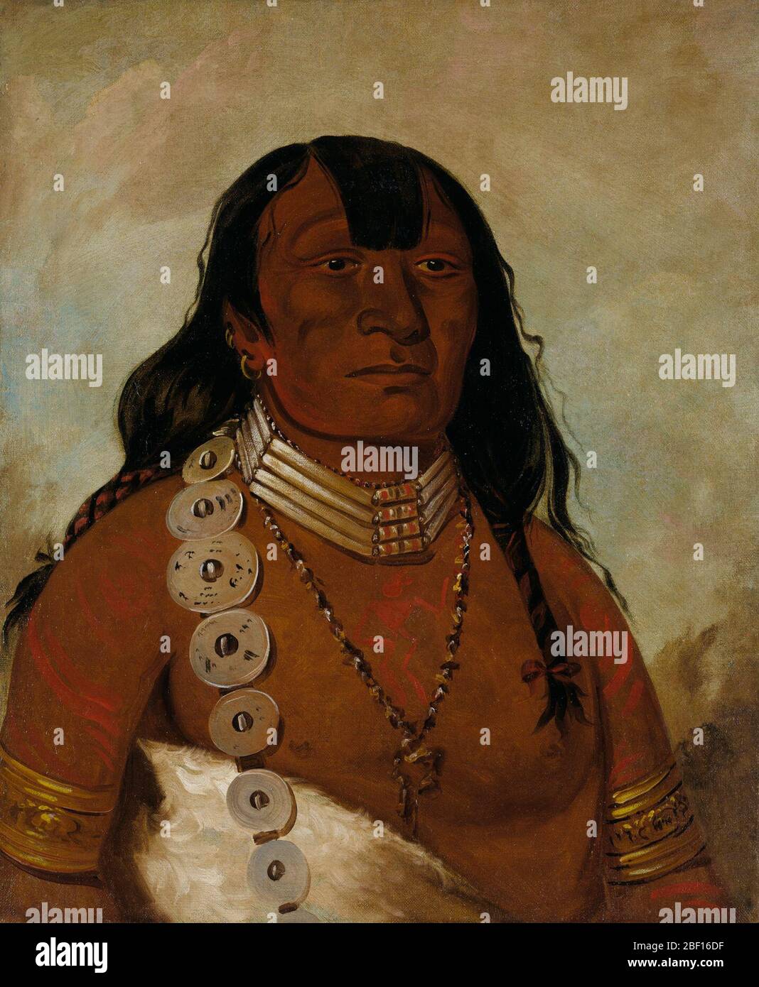 Thtotsah meglio conosciuto come Tohausen Little Bluff primo capo. Téh-tóot-sah, capo capo del Kiowa, fu descritto da George Catlin come "un uomo gentilissimo e di grande mentalità, che trattò i dragoni e gli ufficiali con grande gentilezza mentre si trovava nel suo paese. Foto Stock