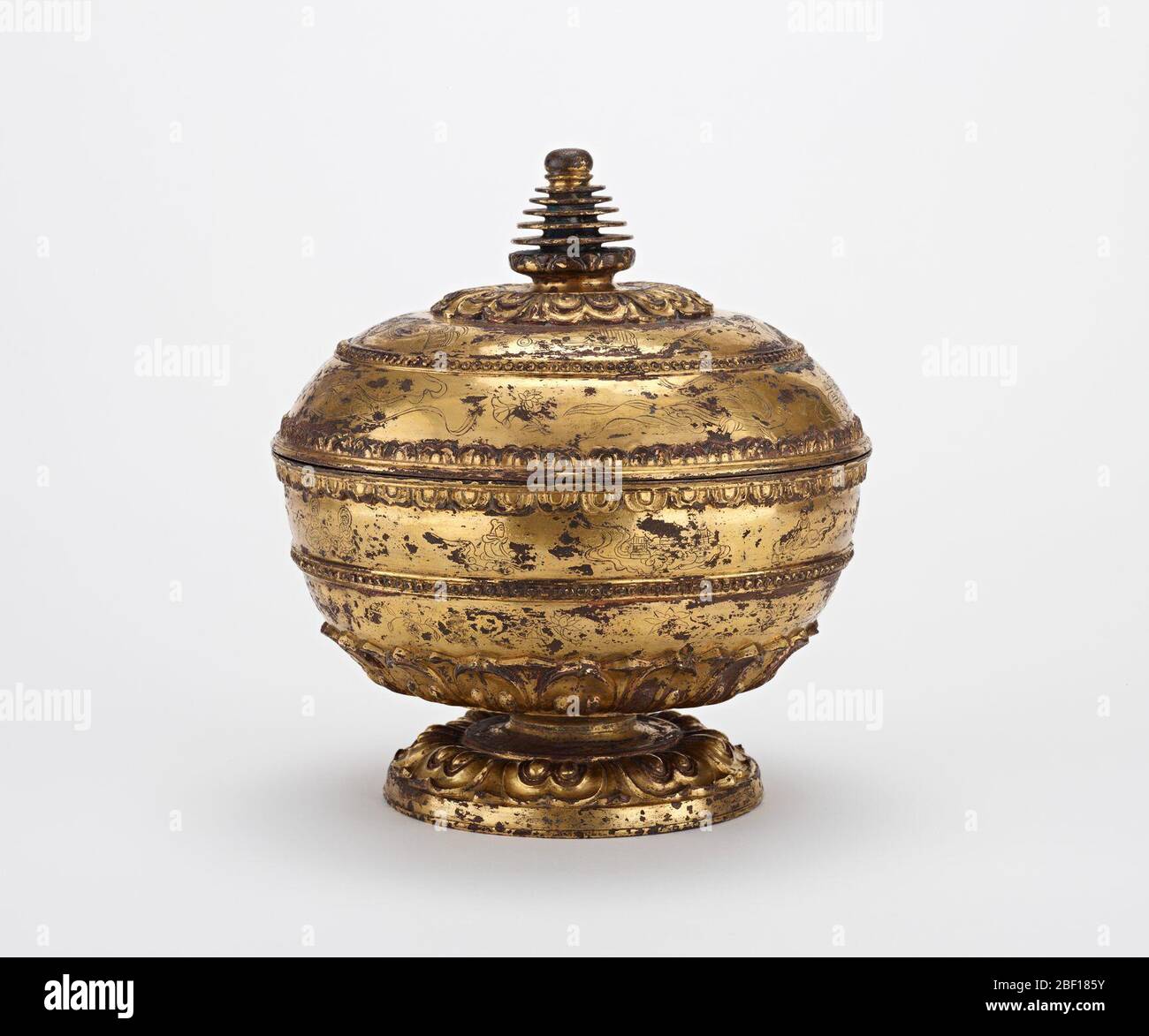 Reliquiario con la Top StupaShaped. Yamanaka e Co Foto Stock