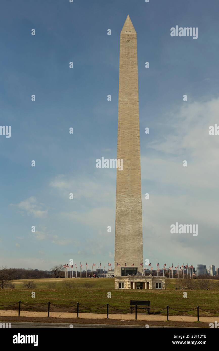 monumento a washington nel pomeriggio a Washington DC, USA. Foto Stock