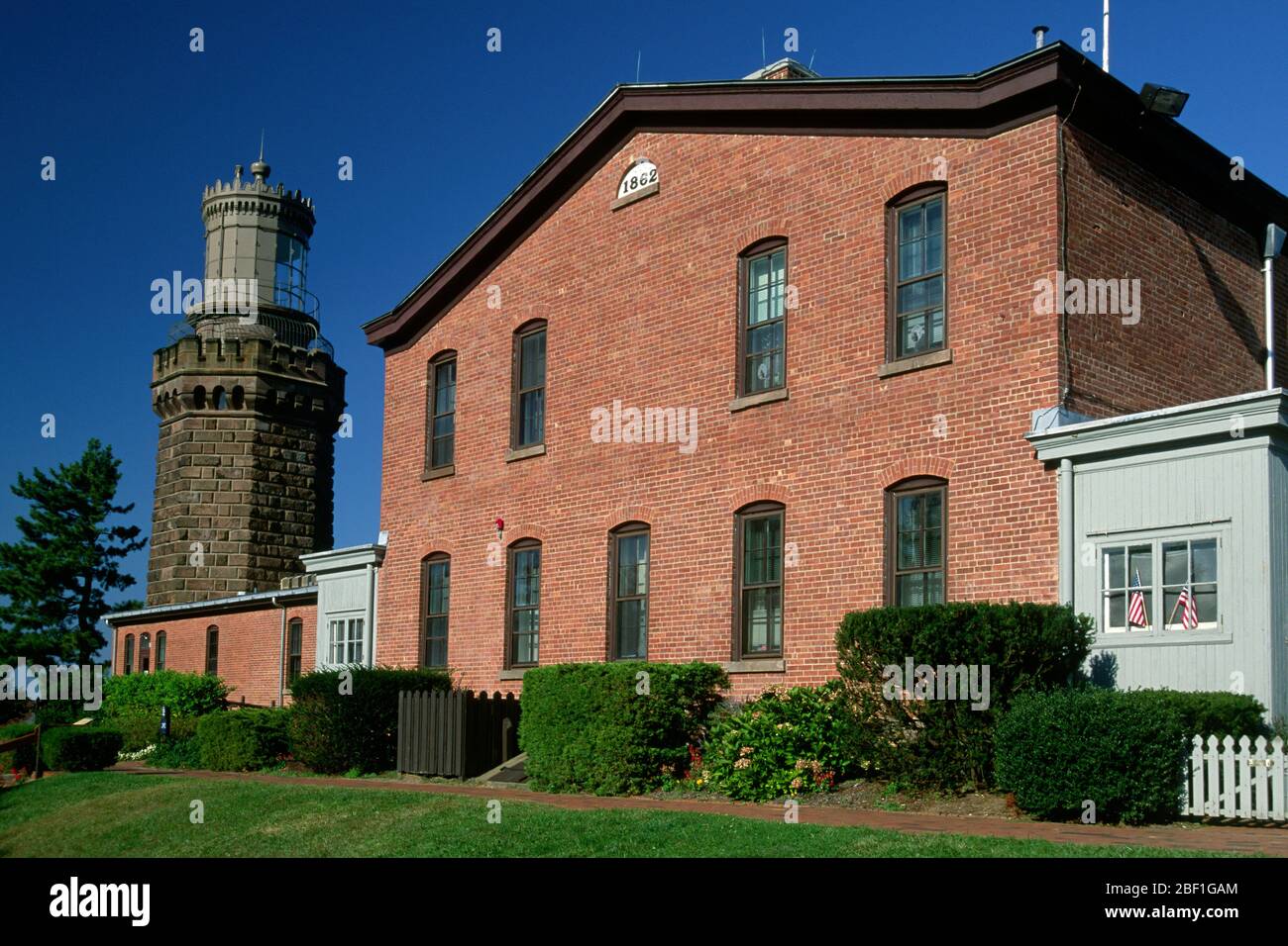 Tower, Twin Towers state Historic Site, Monmouth County, New Jersey Foto Stock