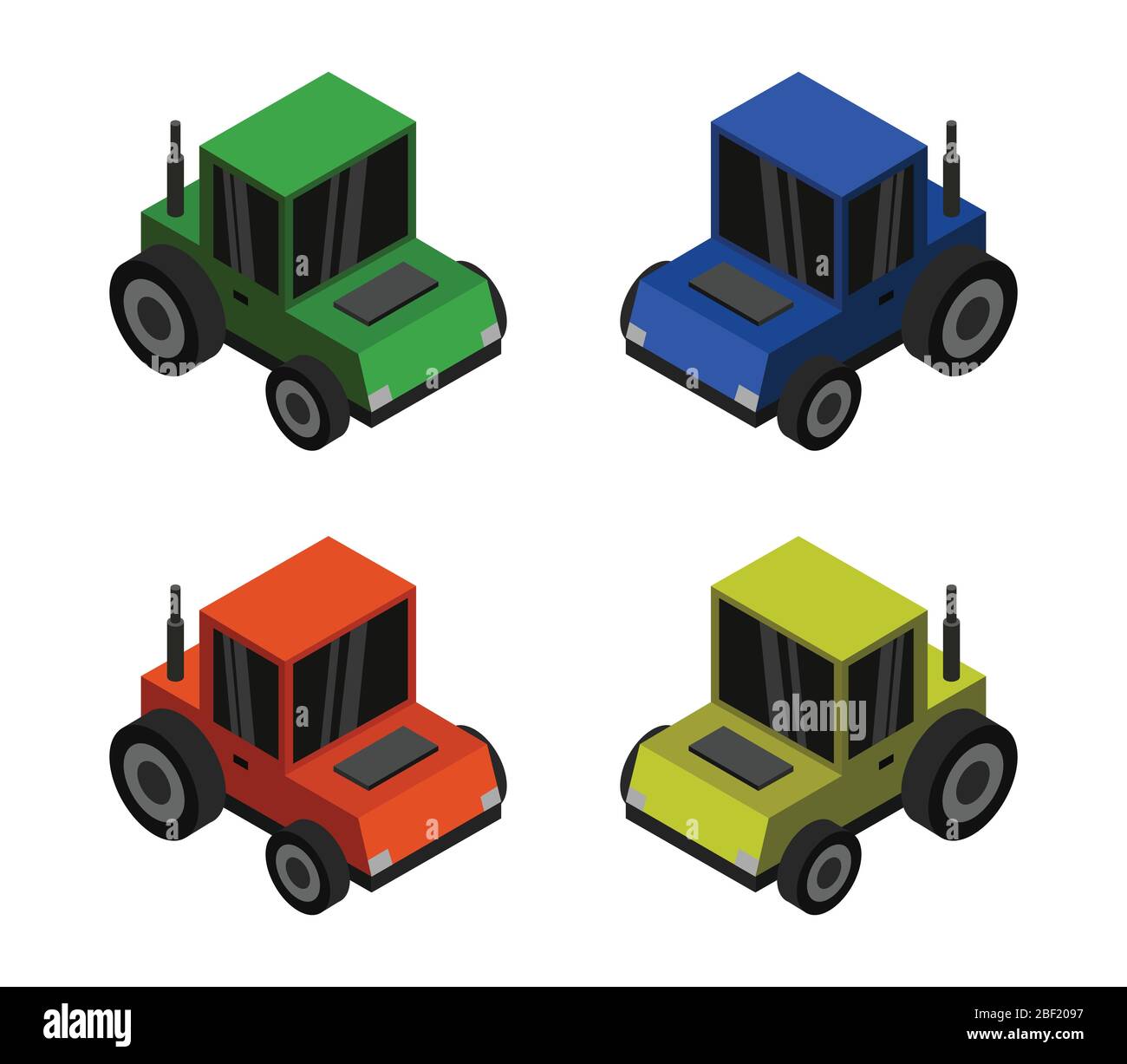 icona del trattore isometrica illustrata in vettore su sfondo bianco Illustrazione Vettoriale