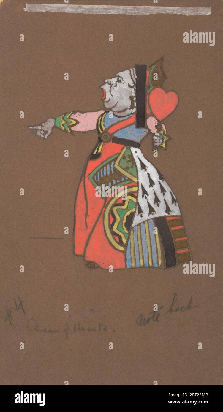 Il costume Queen of Hearts è stato progettato per AliceinWonderland. Foto Stock