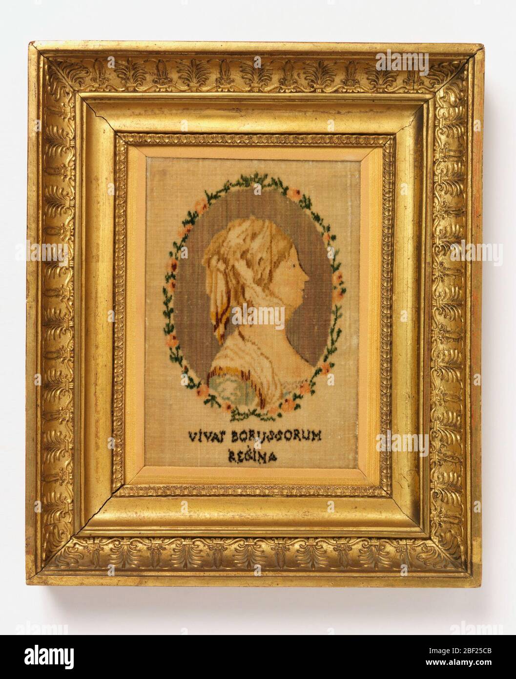 Verticale. Ritratto di Luise Auguste Wilhelmine Amalie, Regina della Prussia (1776-1810) in velluto. Foto Stock