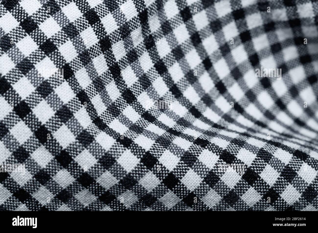Disegno quadrato. Tessuto a scacchi bianco e nero. Sfondo geometrico Foto Stock