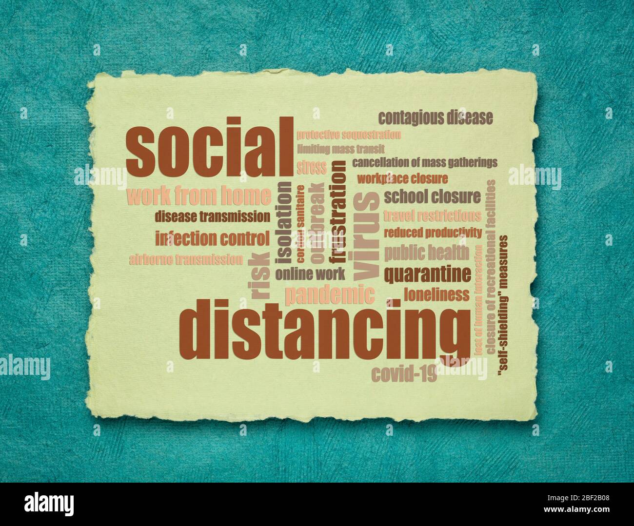 Social Distancing word cloud su un manuale strog paper - insieme di azioni di controllo delle infezioni per fermare o rallentare la diffusione di una malattia contagiosa, covid Foto Stock Social Distancing word cloud su un manuale strog paper - insieme di azioni di controllo delle infezioni per fermare o rallentare la diffusione di una malattia contagiosa, covid Foto Stock