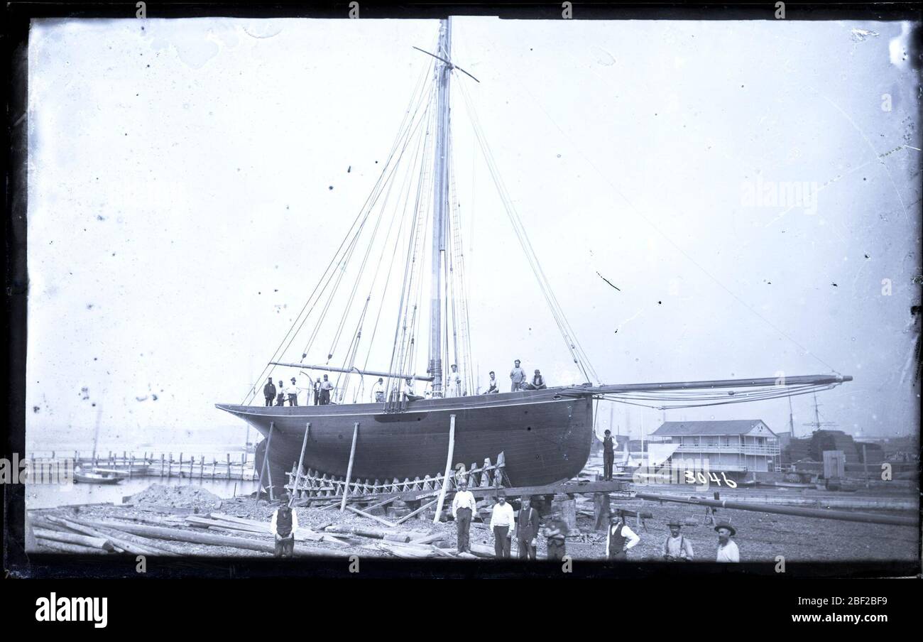 Schooner pesca su Ferrovia Marina. Archivi dell'Istituto Smithsonian, ACC. 11-006, Box 007, Image No. MAH-3046Smithsonian Institution Archives Capital Gallery, Suite 3000, MRC 507; 600 Maryland Avenue, SW; Washington, DC 20024-2520 Foto Stock