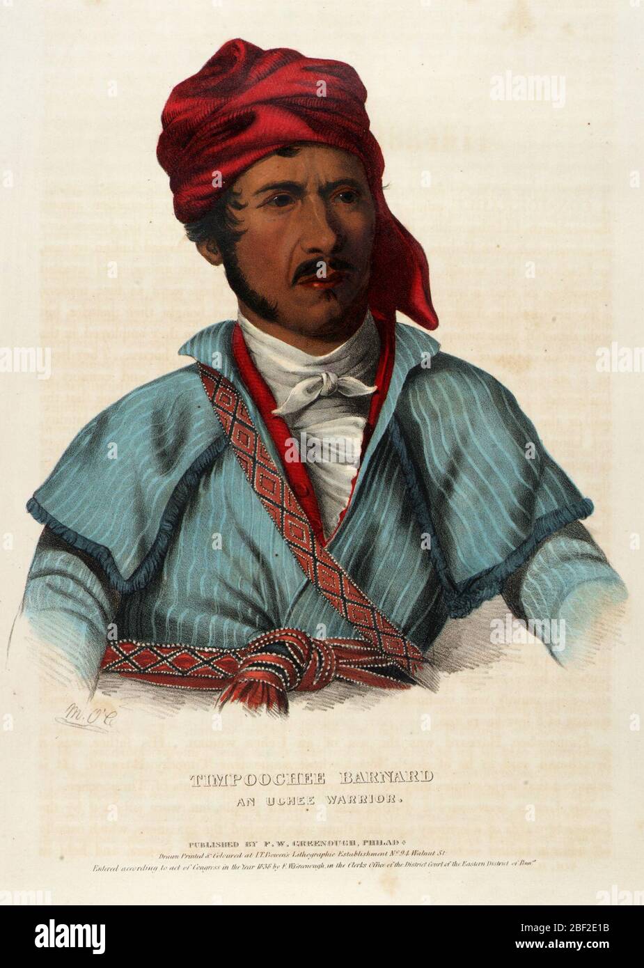 Timpoochee Barnard un Guerriero degli Uchee. Foto Stock