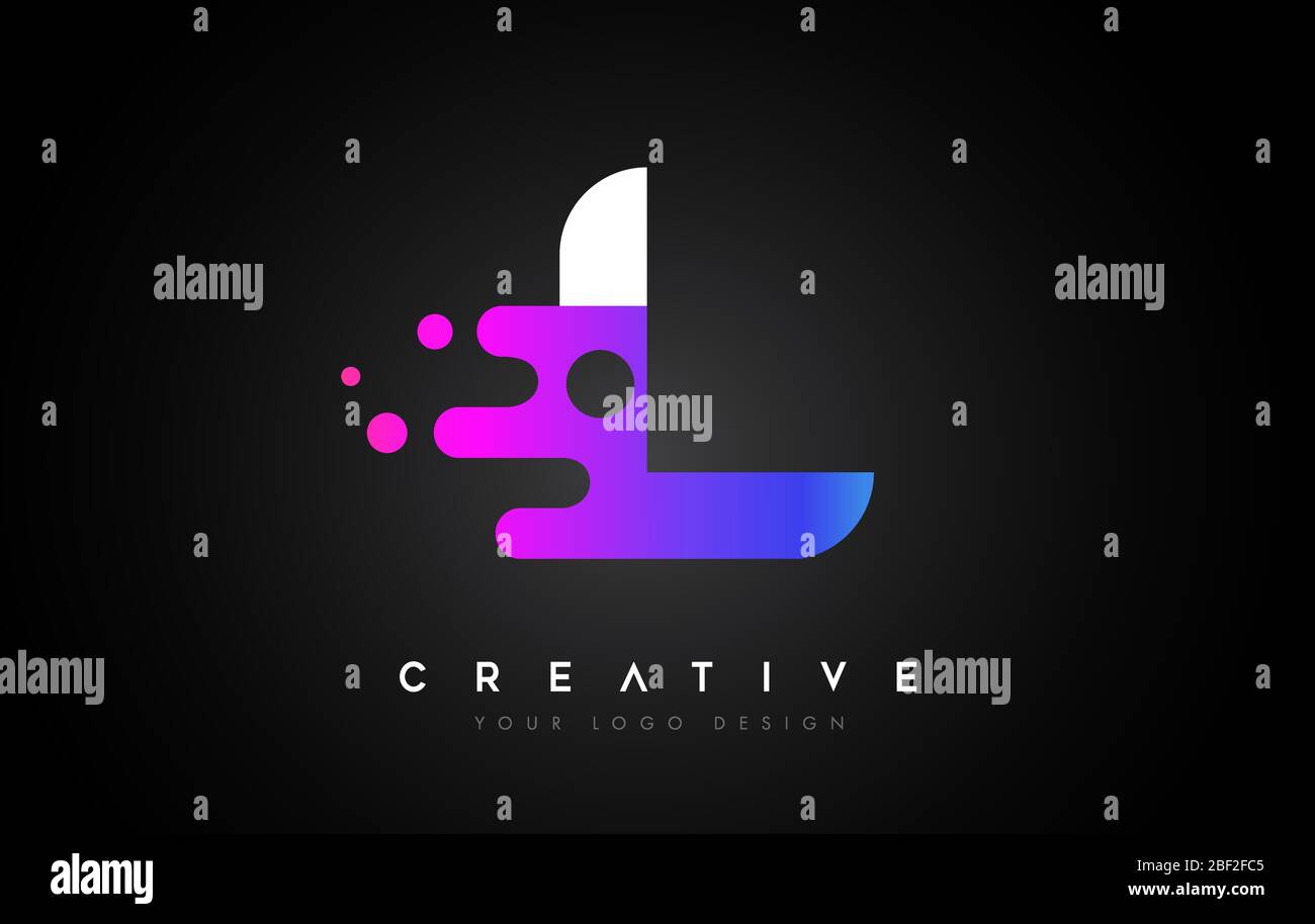 Design con logo Dots Letter L. Icona con lettera L con ...