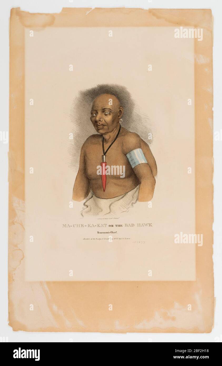 Machekakat un capo menominee. Foto Stock