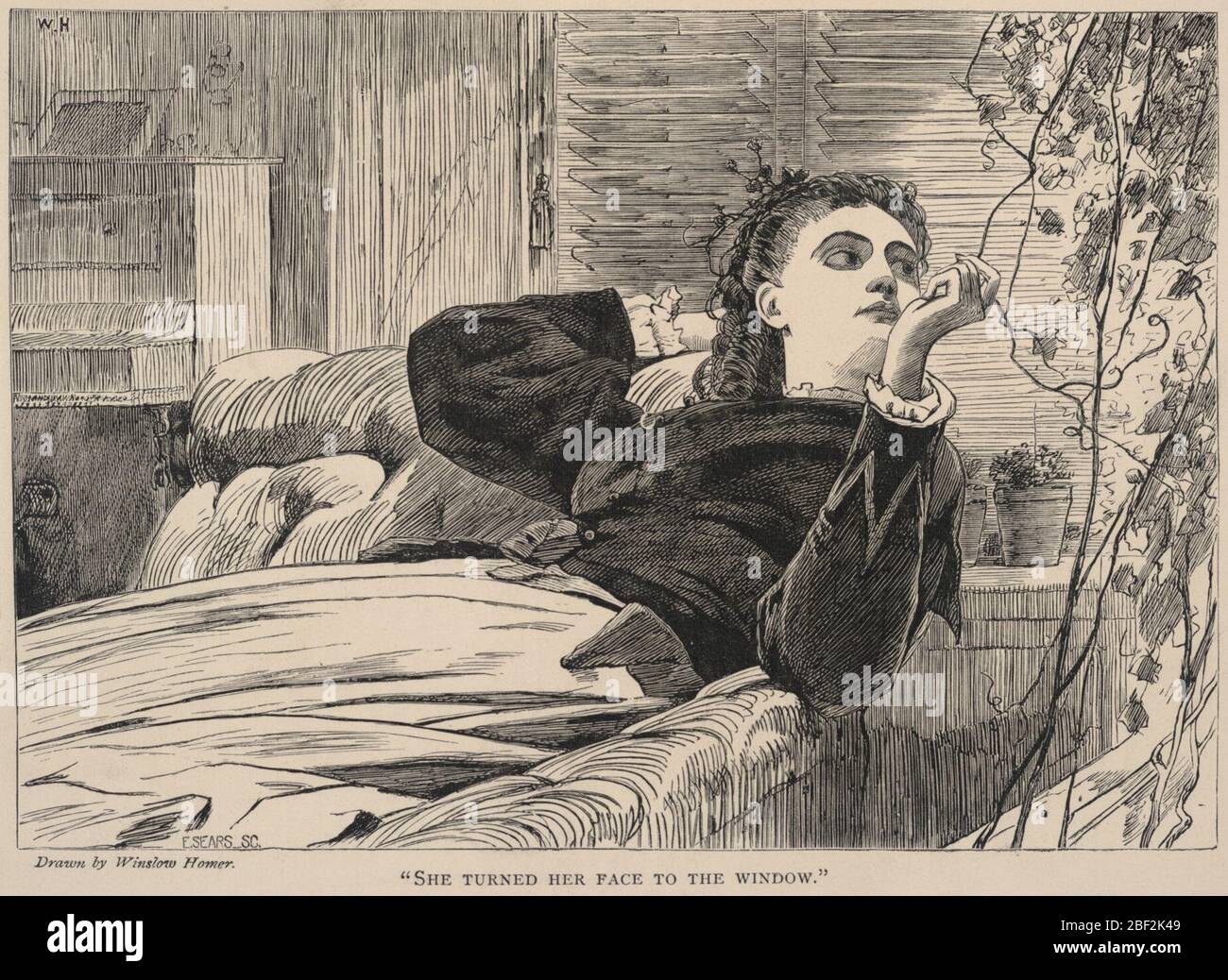 Ha girato il suo volto alla finestra dalla Galassia maggio 1868. Foto Stock