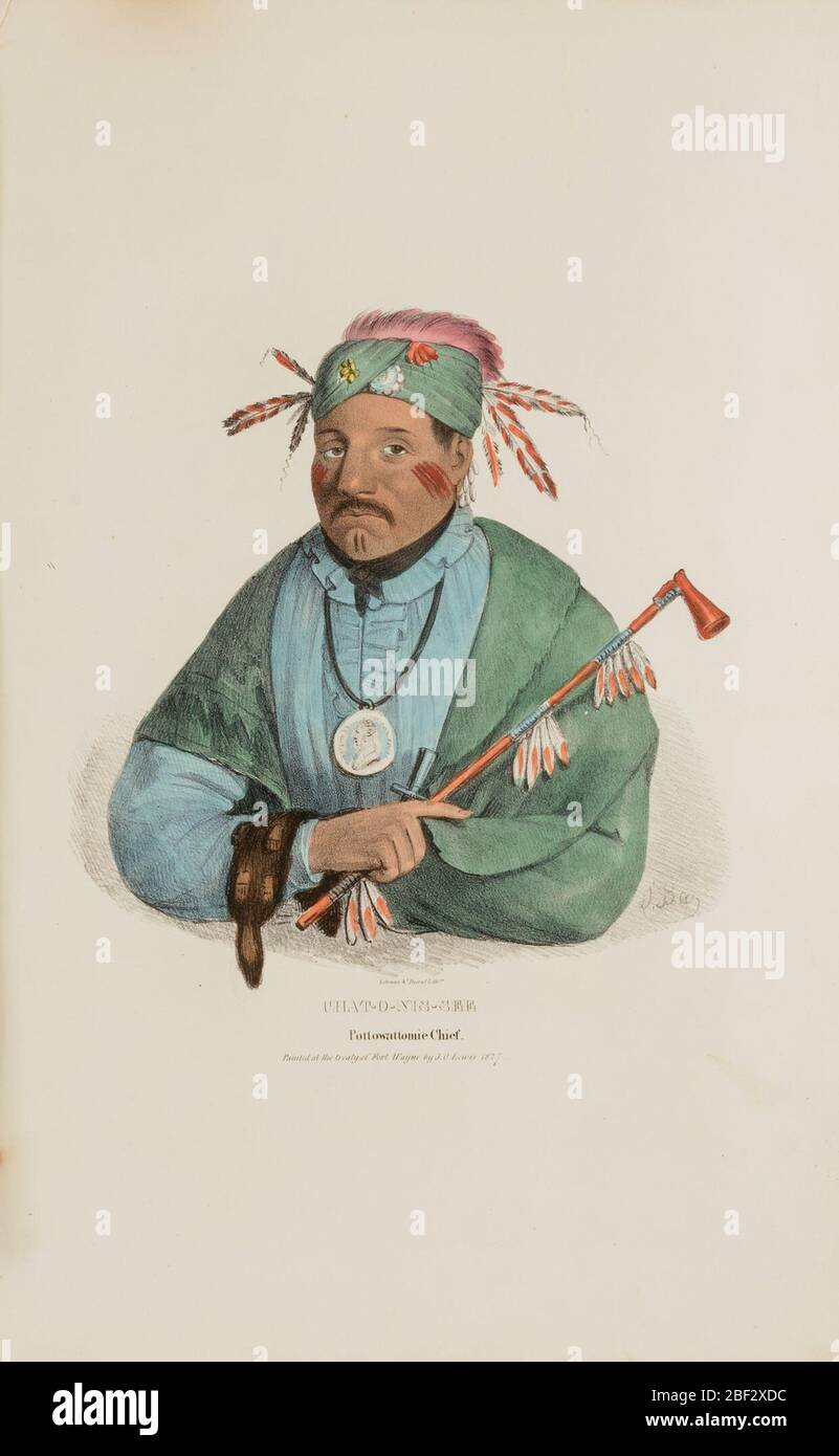 CHATOMISSEE Pottowattomie Chief del portafoglio aborigeno. Foto Stock