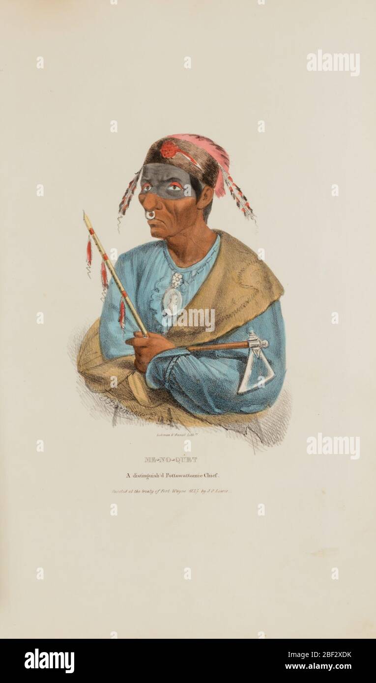 MENOQUET un distinto Pottowattomie Chief del portafoglio aborigeno. Foto Stock