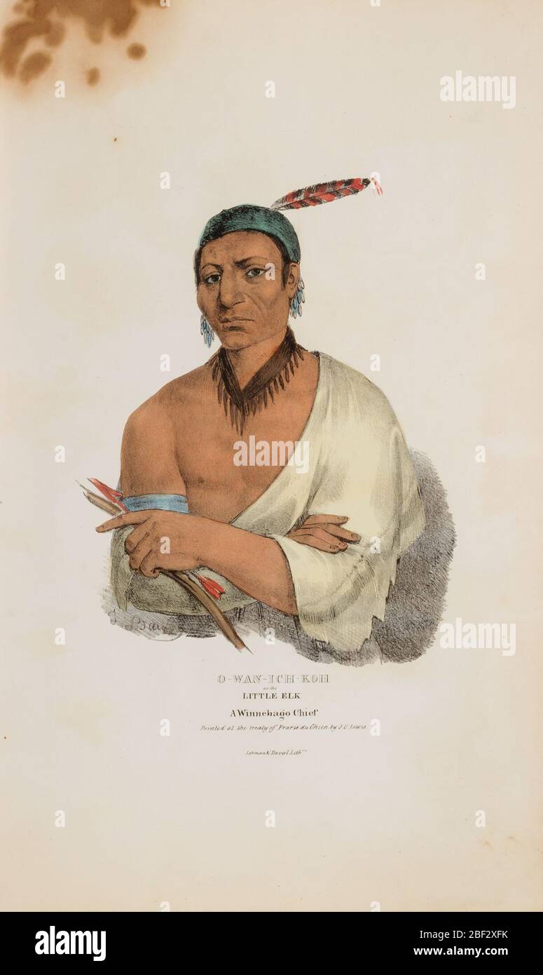 OWANICHKOH o il piccolo Elk un capo Winnebago dal portafoglio aborigeno. Foto Stock
