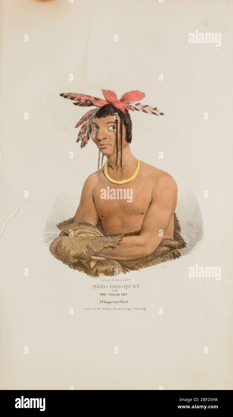 MISHSHAQUAT o il cielo chiaro un capo di Chippeway dal portafoglio aborigeno. Foto Stock