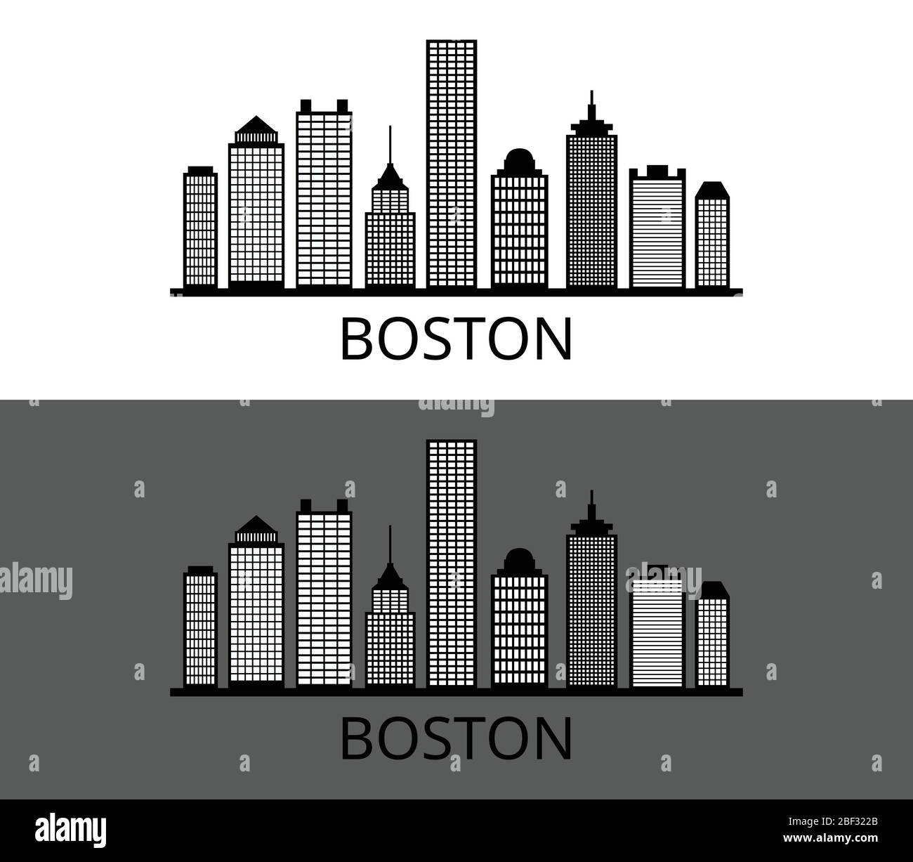 Icona di Boston illustrata in vettore su sfondo bianco Illustrazione Vettoriale
