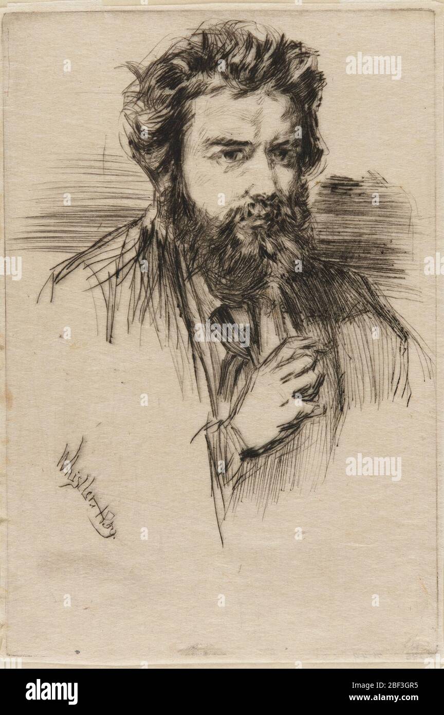 (Artista) James McNeill Whistler; Stati Uniti; 1859; DRYPOINT su carta; a x L: 22.7 x 15.2 cm (8 15/16 x 6 in); regalo di Charles Lang Freer Foto Stock