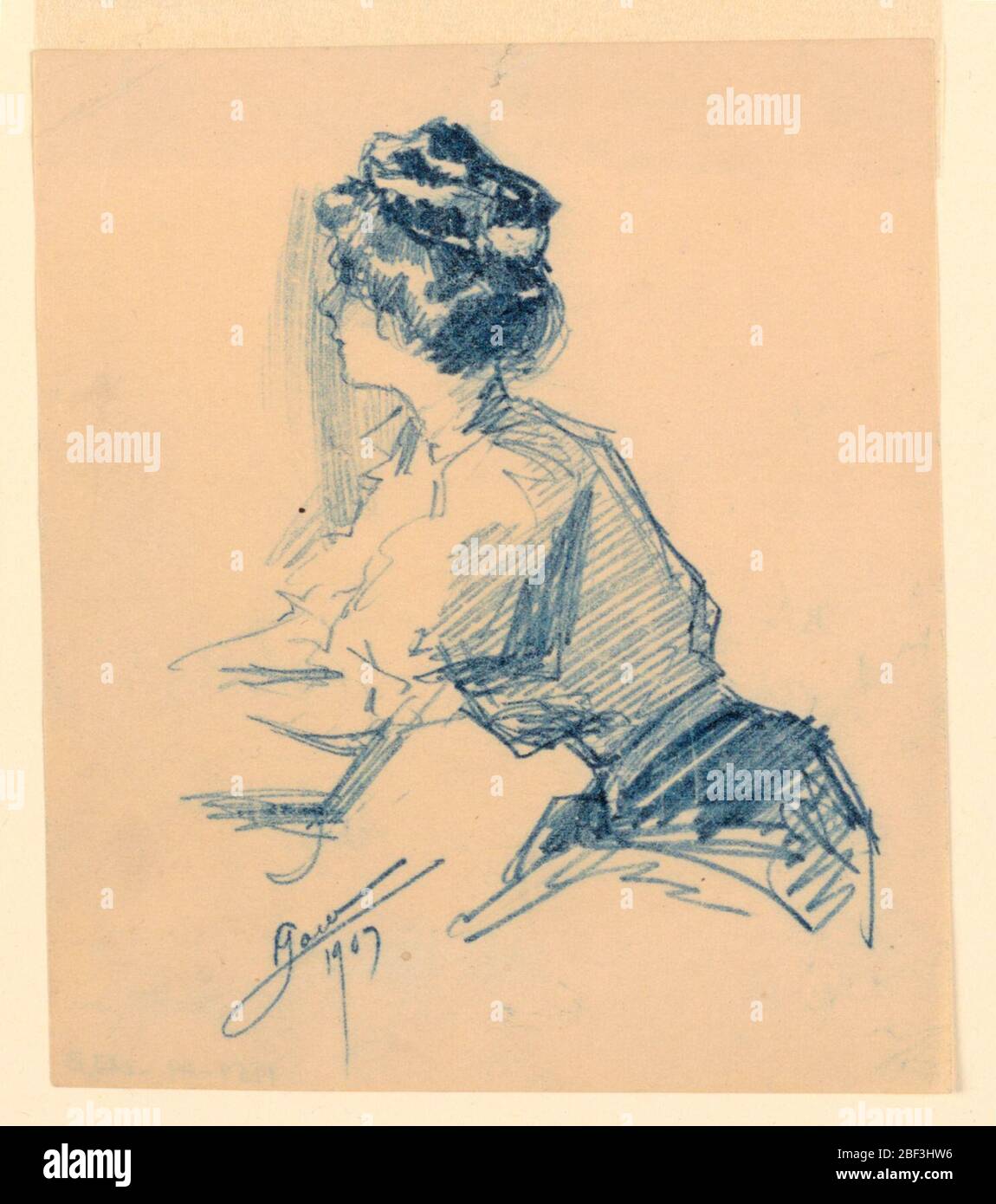 Donna seduta. Copia cartacea da 1959-49-243-A. Foto Stock