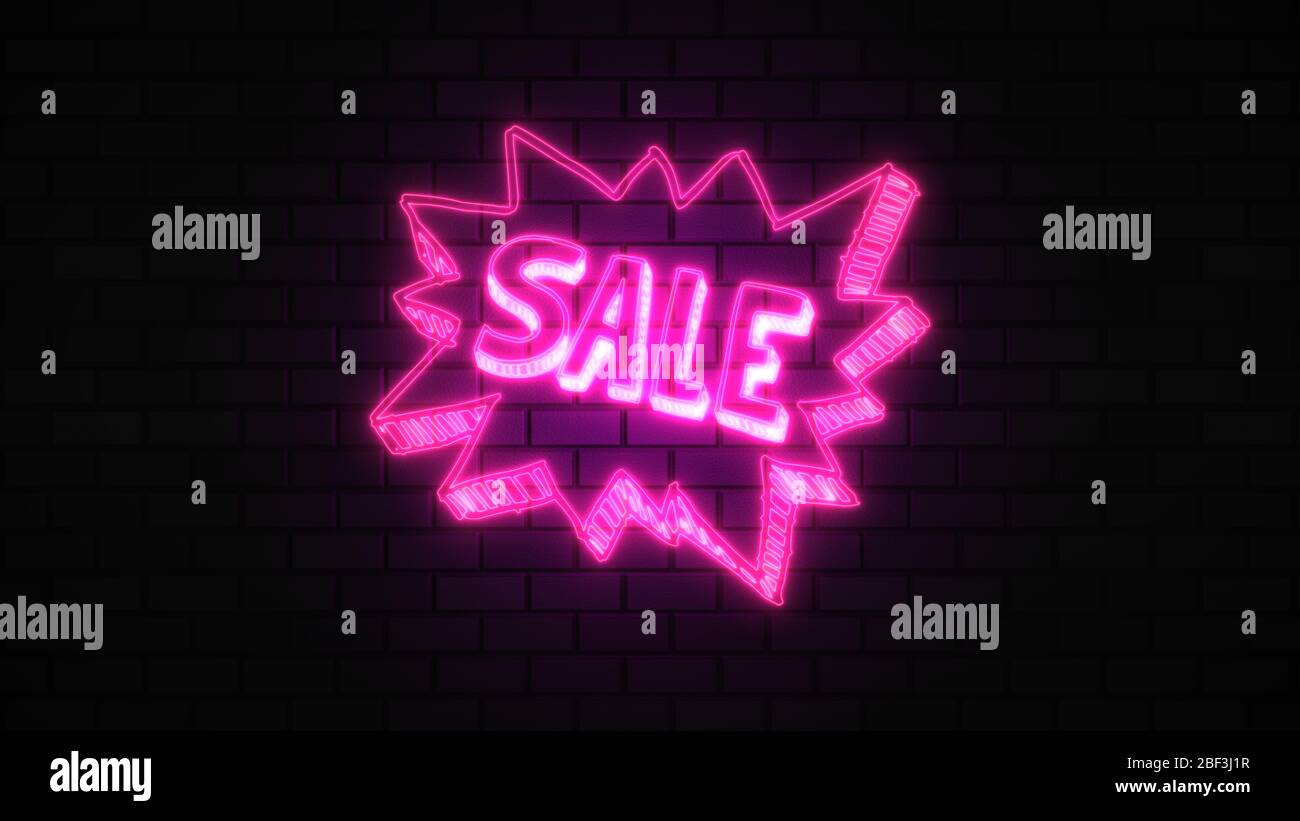 Black Friday vendita off neon segno luce fluorescente che si illumina su sfondo banner, vendita off da luci neon cartello di notte Foto Stock