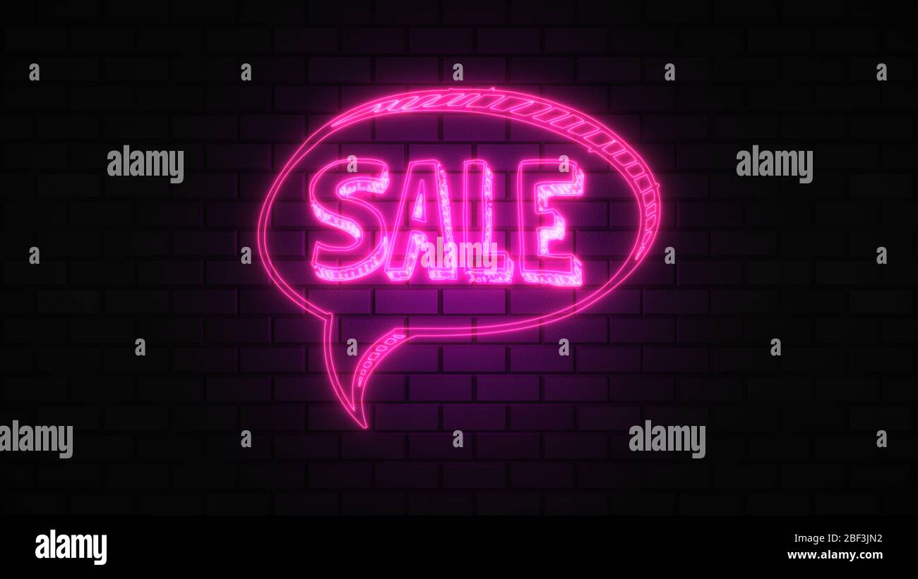 Black Friday vendita off neon segno luce fluorescente che si illumina su sfondo banner, vendita off da luci neon cartello di notte Foto Stock