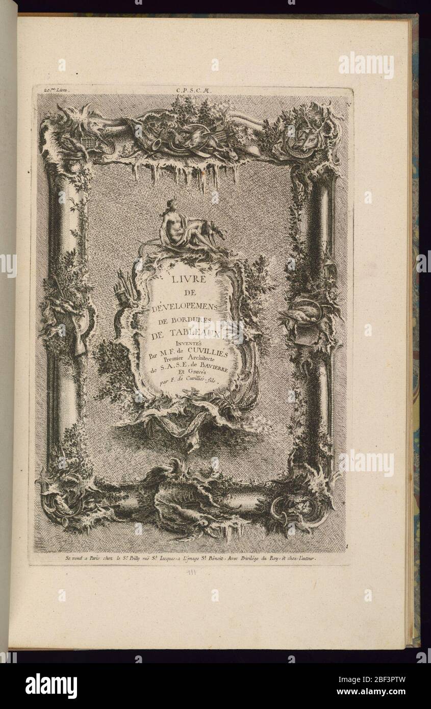 Design per un telaio e un Cartouche. Foto Stock