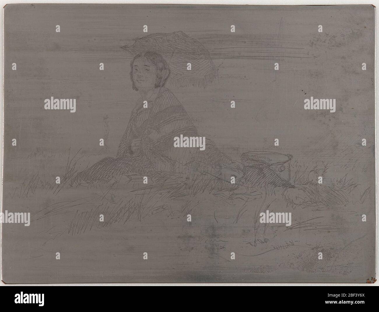 (Artista) James McNeill Whistler; Stati Uniti; 1858; rame a facce di acciaio; a x L: 10.1 x 13.5 cm (4 x 5 5/16 in); dono di Charles Lang Freer Foto Stock