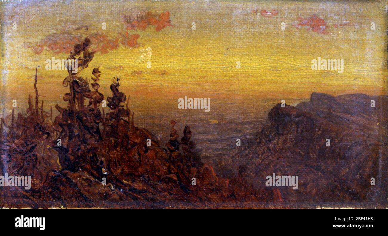 Indiani a CampfireMoon Rising. Foto Stock