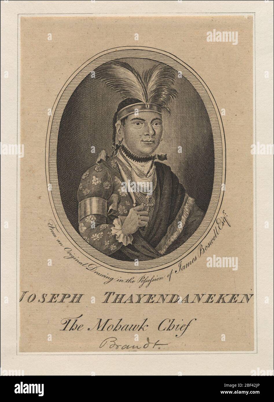 Joseph Thayendaneken il capo del Mohawk. Foto Stock