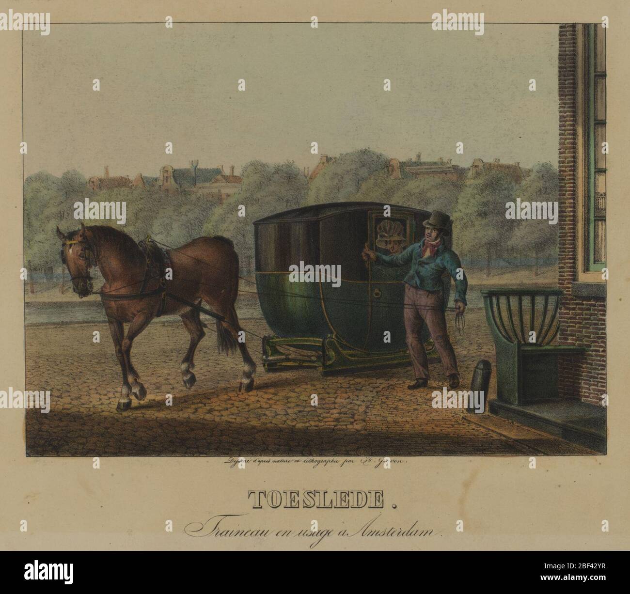 Toeslede Traineau en Usage a Amsterdam. Foto Stock
