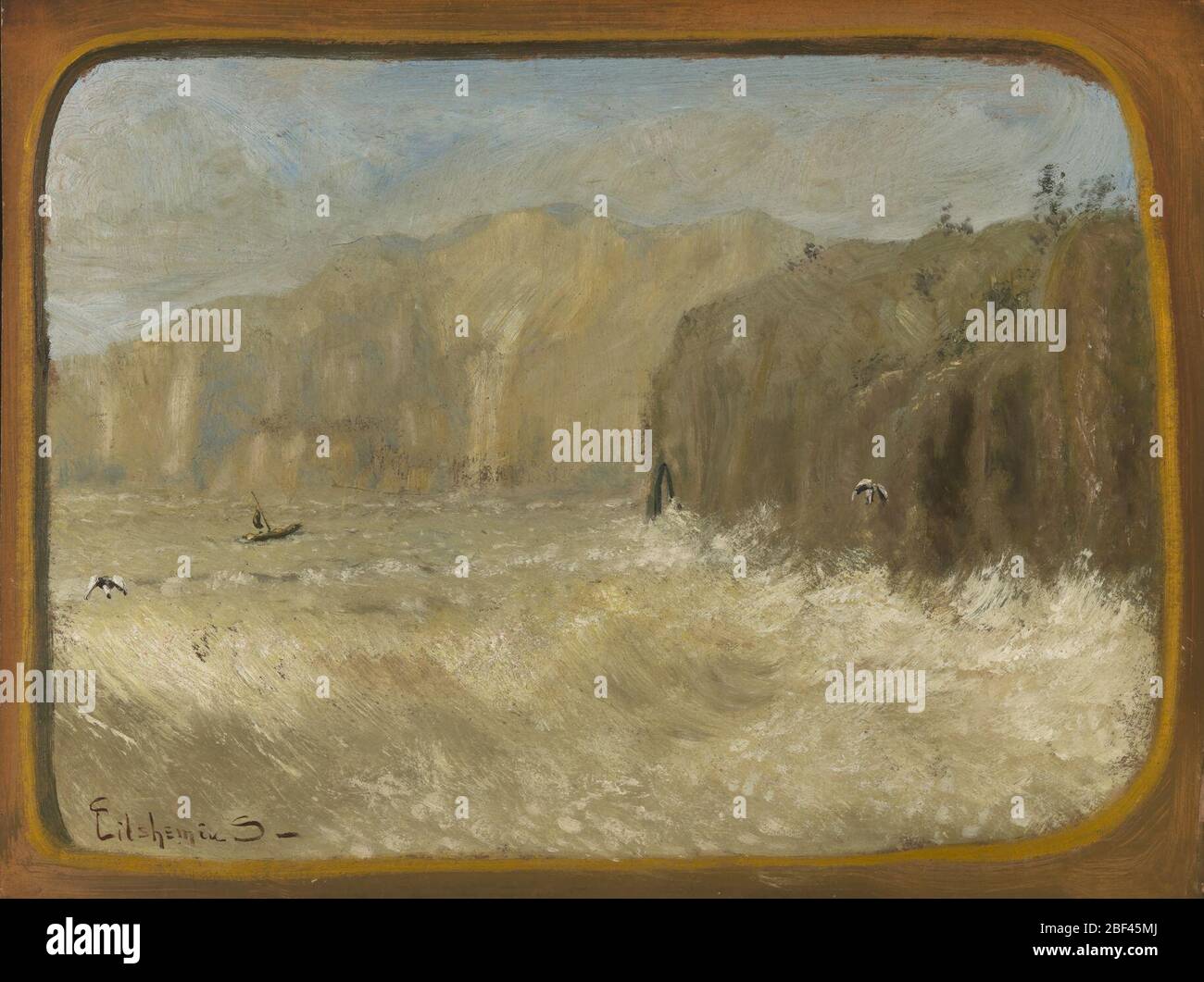 Due gabbiani e scogliere. Foto Stock