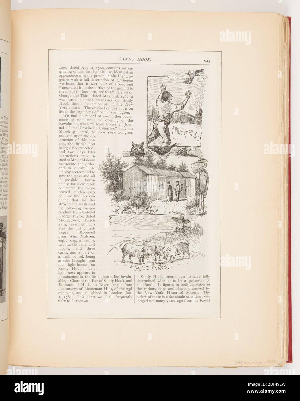 Gancio sabbioso. Articolo che ritagli dal mensile di Scribner sulla storia su Sandy Hook, con illustrazioni di Frederick Stuart Church. Foto Stock