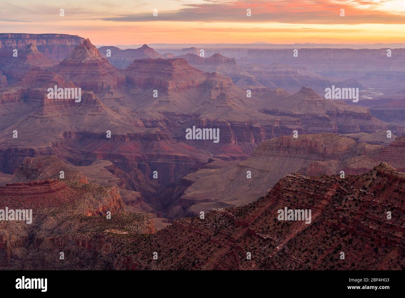 Alba sul Grand Canyon nel Parco Nazionale del Grand Canyon. Foto Stock